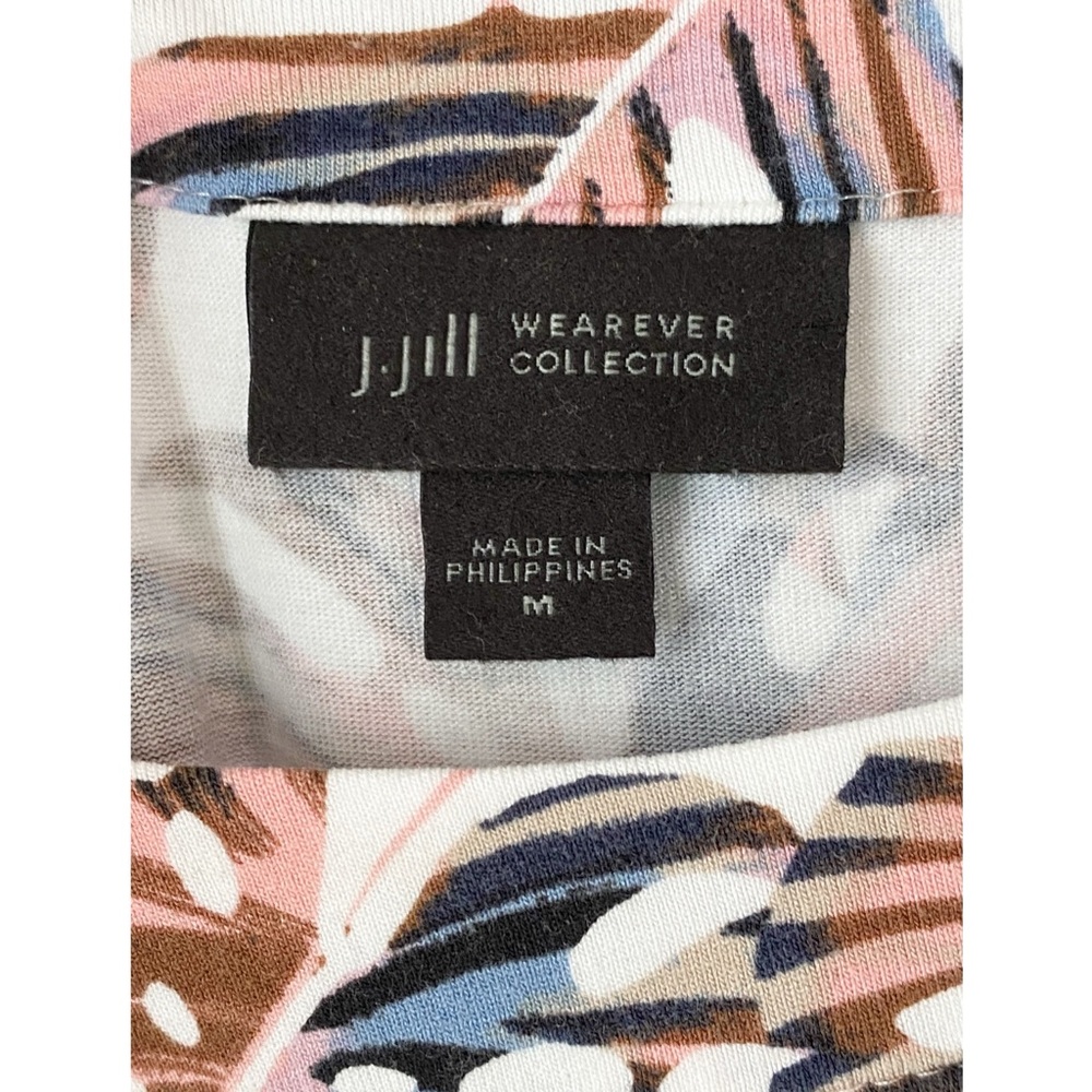 J Jill Wearever Palm Print Layering Tank Top M Sleeveless Stretchy‎ Summer Beach - Picture 5 of 7